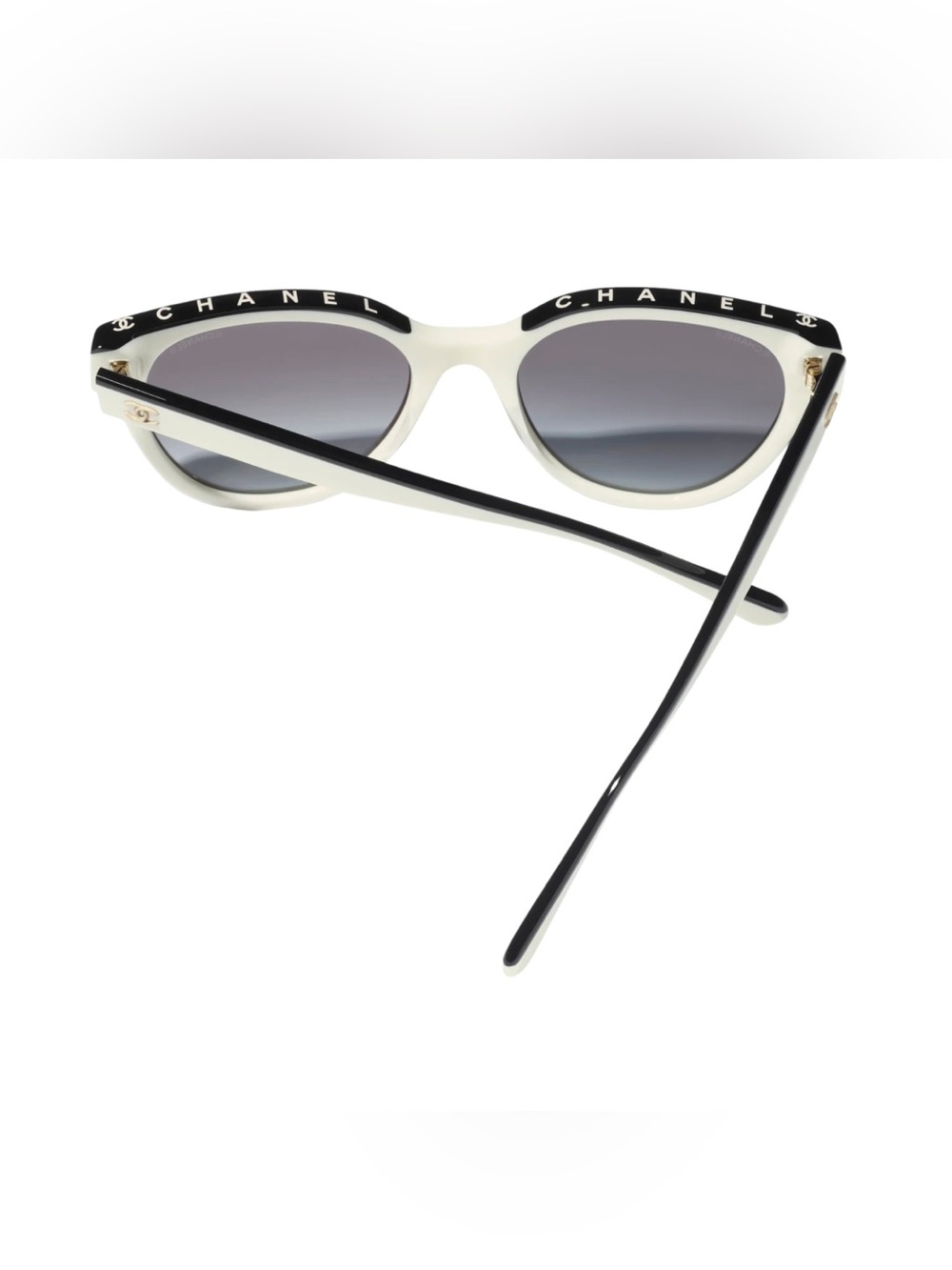 NWT Authentic Chanel White/Black Butterfly CC Logo Sunglasses + Accessories - Picture 7 of 12